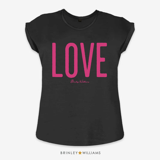 Big Love Rolled Sleeve T-shirt - Black