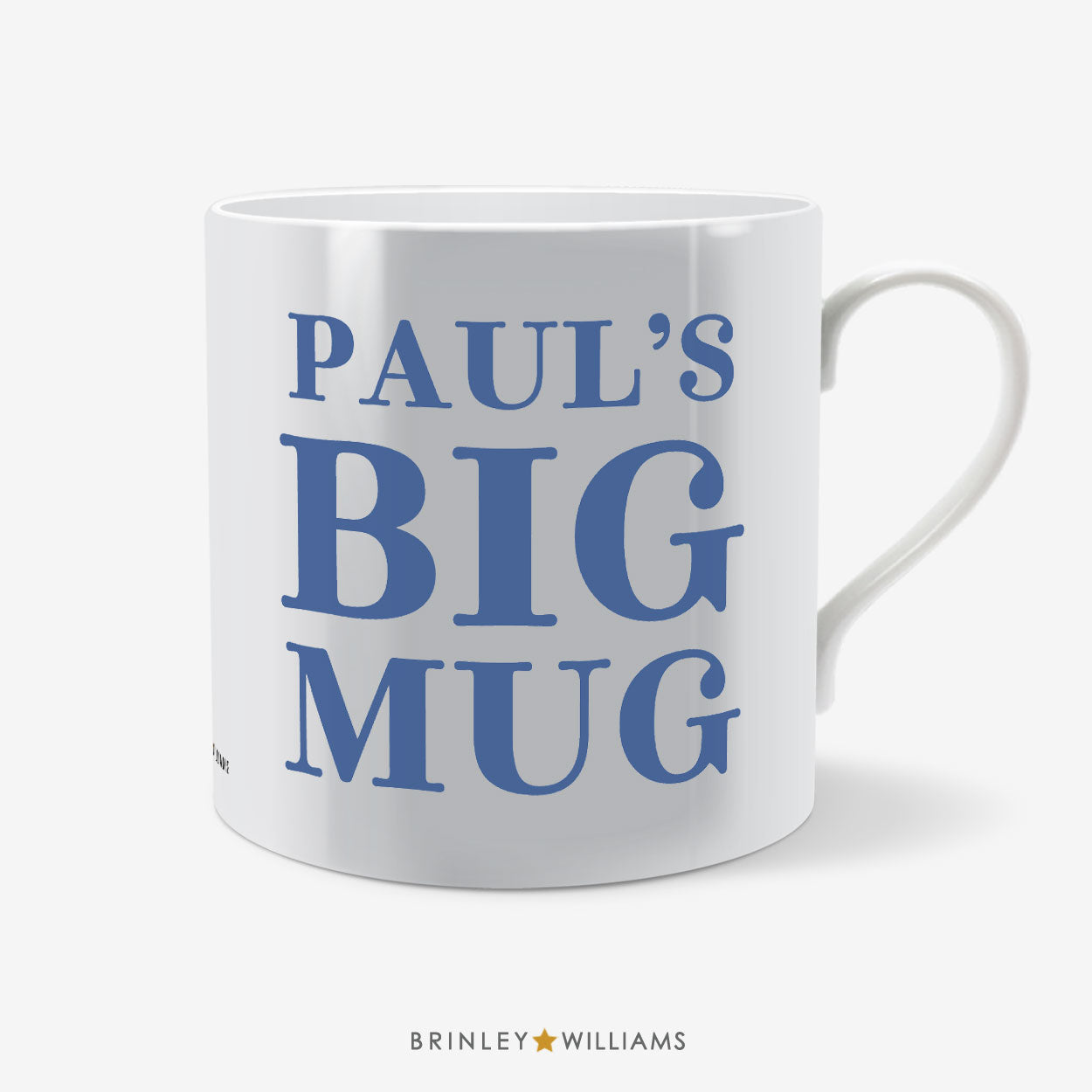 Personalised Big Bone China Mug - Blue