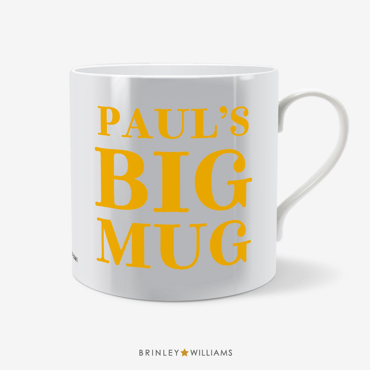 Personalised Big Bone China Mug - Yellow