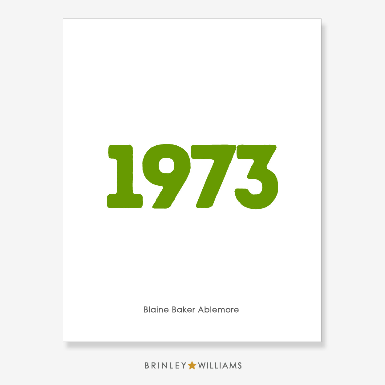 Year Wall Art Poster - Personalised - Green