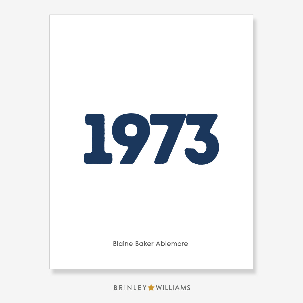 Year Wall Art Poster - Personalised - Navy