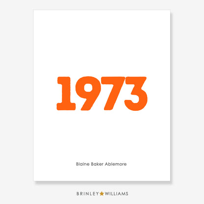 Year Wall Art Poster - Personalised - Orange