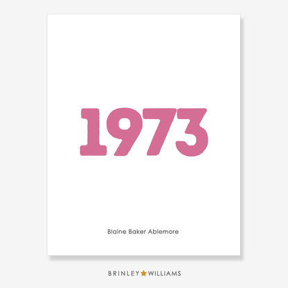 Year Wall Art Poster - Personalised - Pink