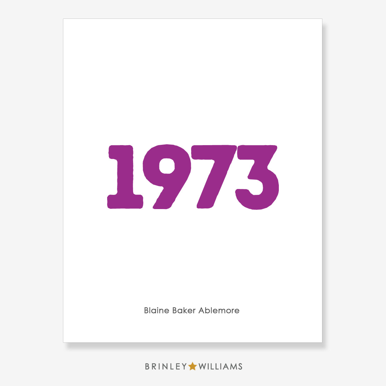 Year Wall Art Poster - Personalised - Purple