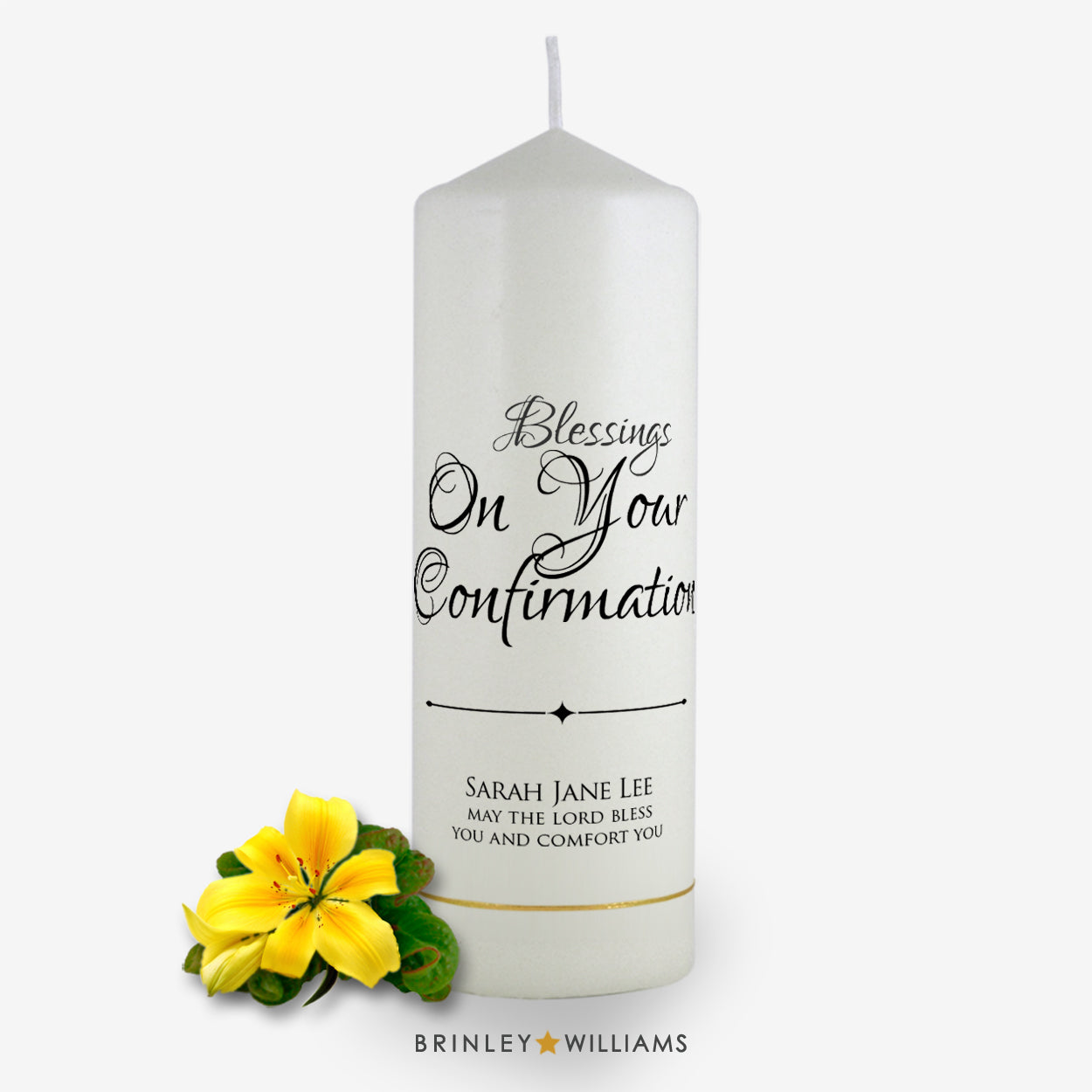 Blessings on Your Confirmation Personalised  Candle - Charcoal