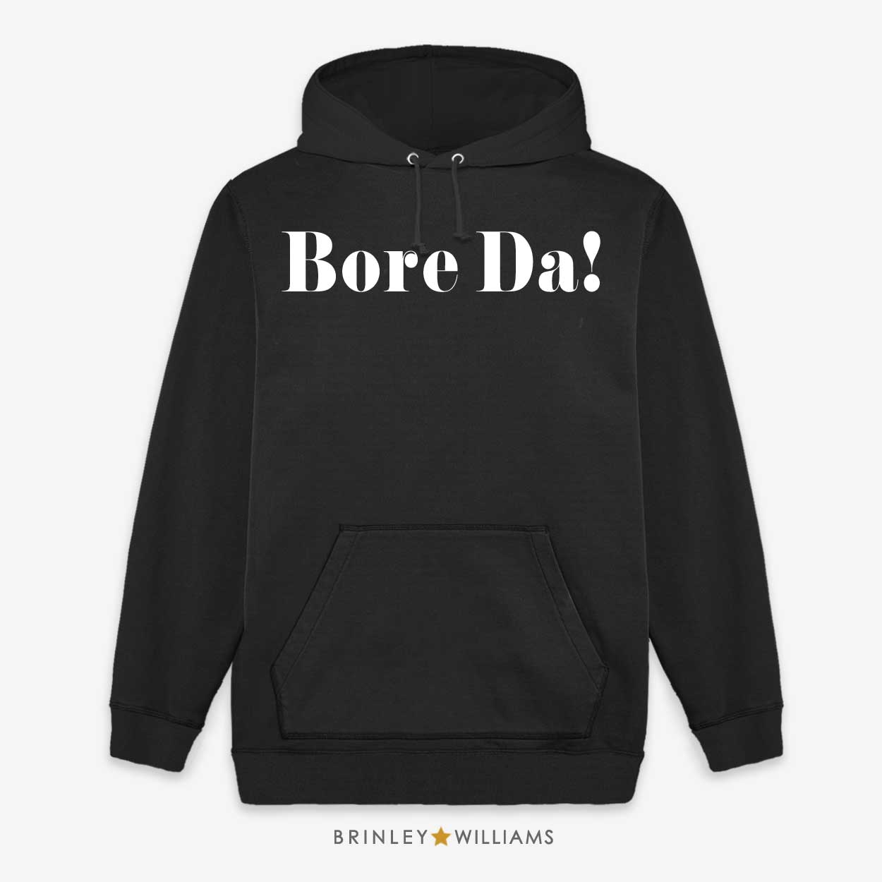 Bore Da Unisex Welsh Hoodie - Black