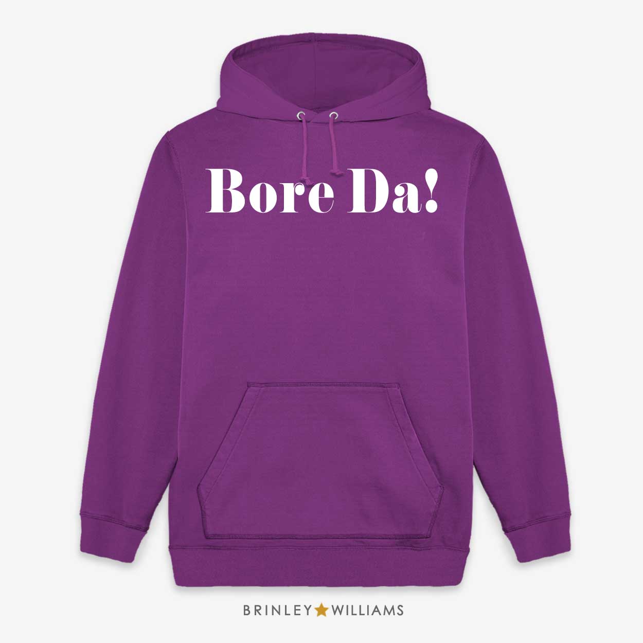 Bore Da Unisex Welsh Hoodie - Purple