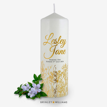 Botanicals Personalised Naming Day Candle - Gold Foil