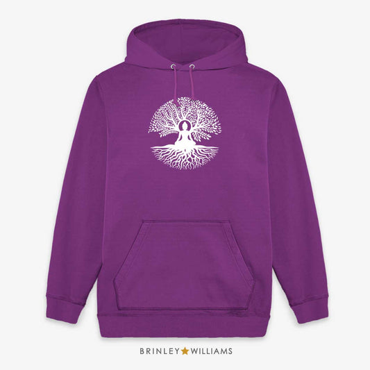 Buddha Tree Unisex Yoga Hoodie - Purple