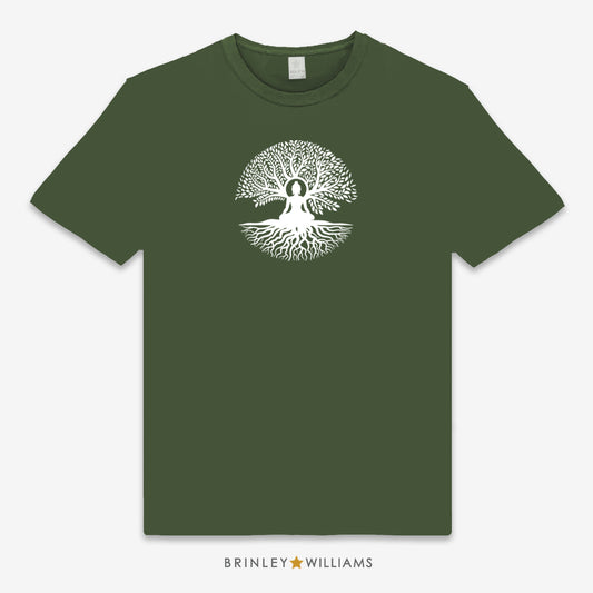 Buddha Tree Unisex Classic Yoga T-shirt - Military Green