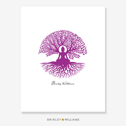 Buddha Tree Wall Art Poster - Purple