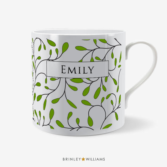 Buds Pattern Mug - Personalised - Green