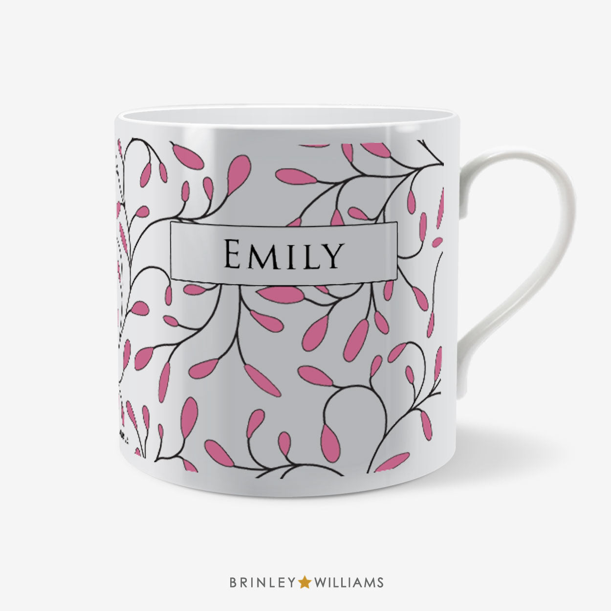 Buds Pattern Mug - Personalised - Pink