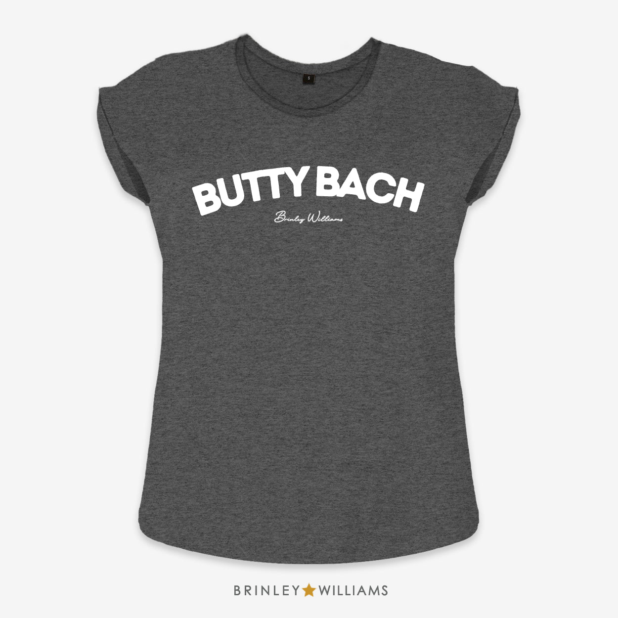 Butty Bach Rolled Sleeve T-shirt - Charcoal