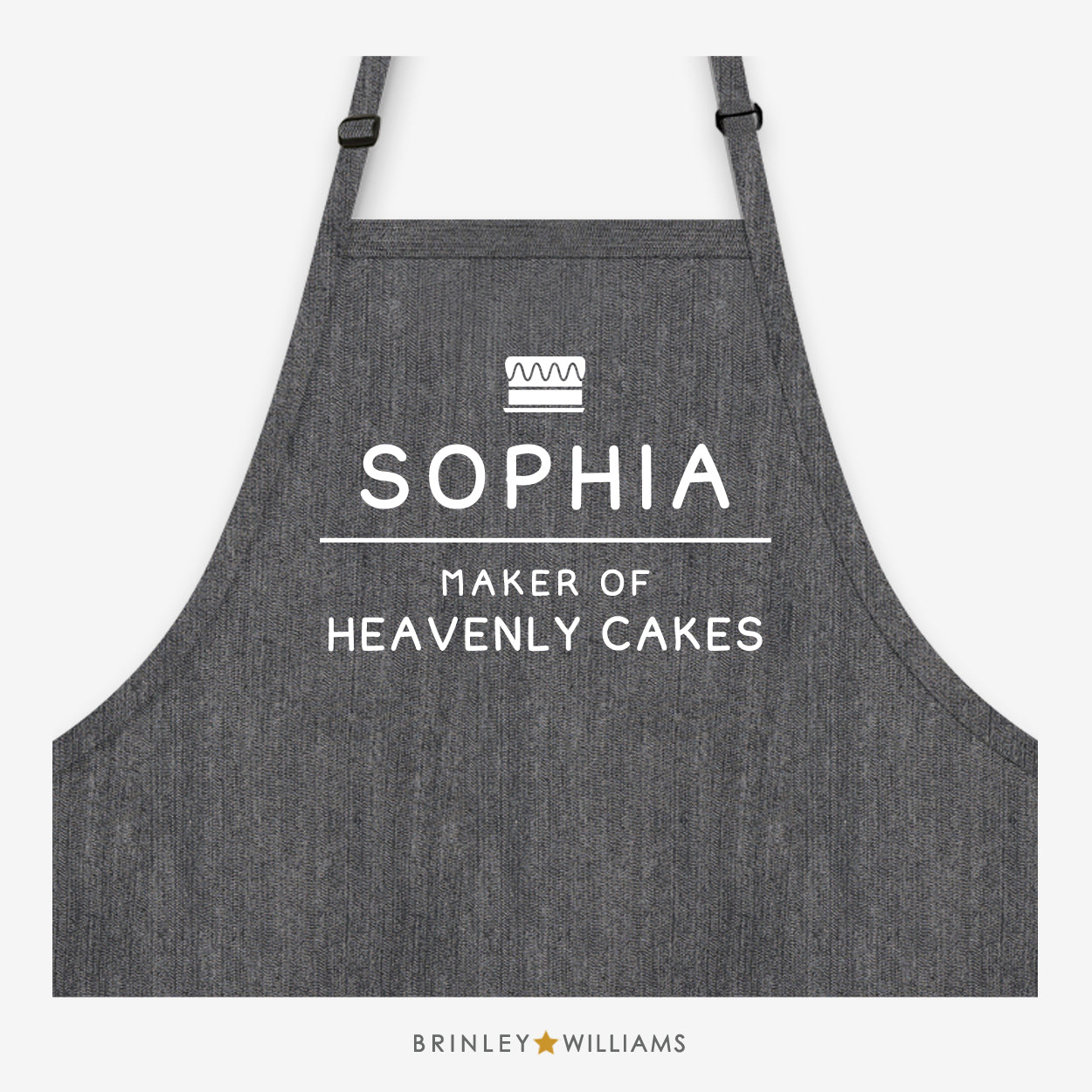 Maker of Heavenly Cakes Apron - Black Personalised - Denim