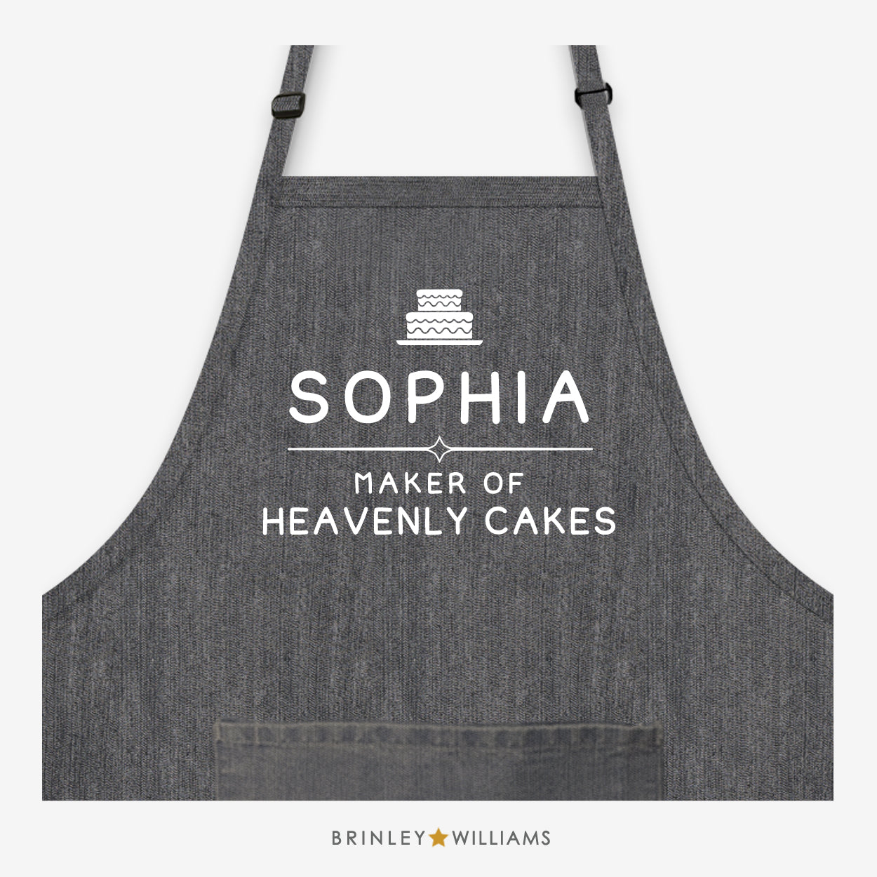 Maker of Heavenly Cakes Personalised Denim Apron - Black
