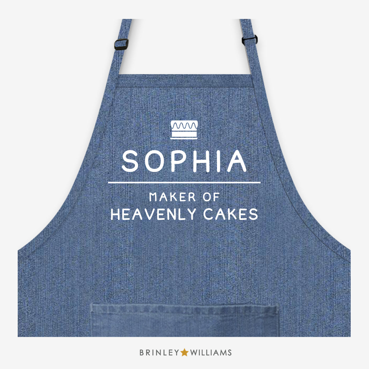 Maker of Heavenly Cakes Personalised Blue Denim Apron