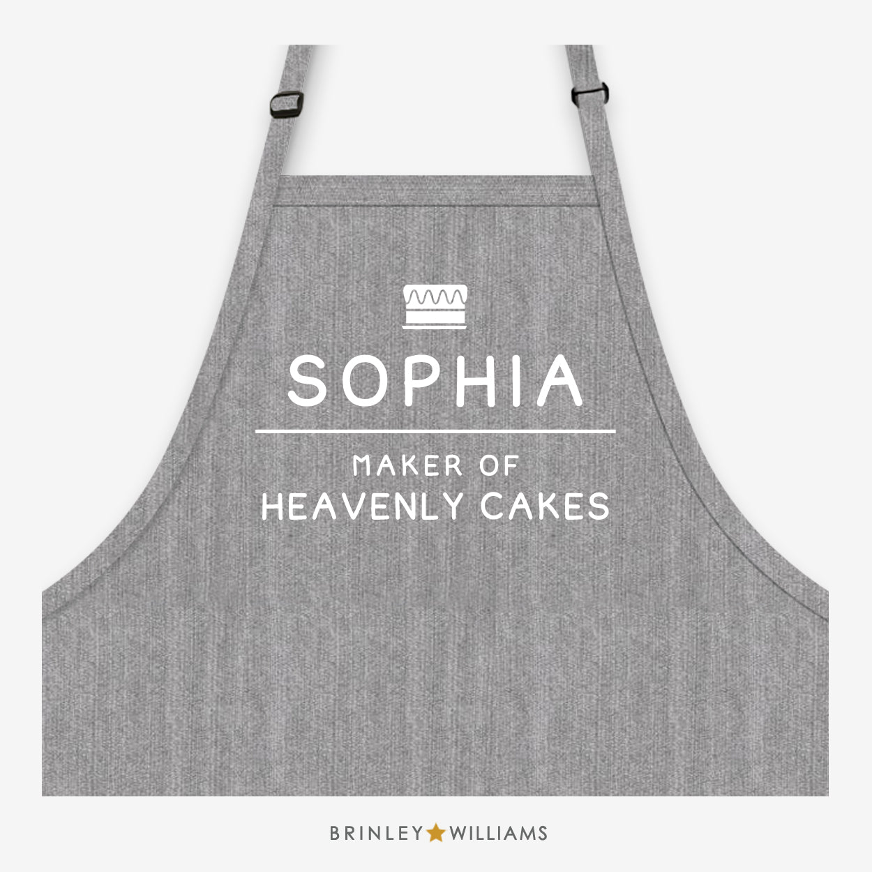 Maker of Heavenly Cakes Apron - Personalised - Grey Denim