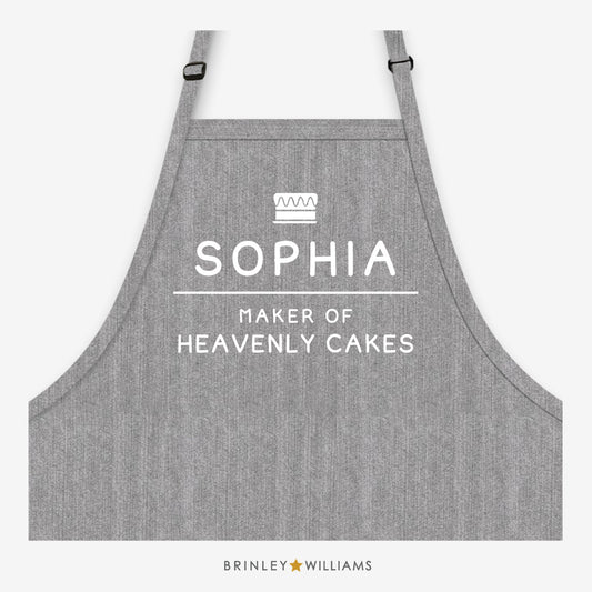 Maker of Heavenly Cakes Personalised Grey Denim Apron