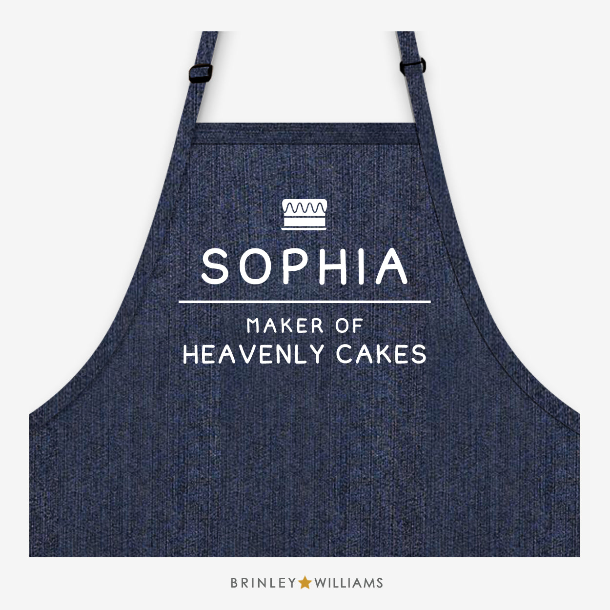 Maker of Heavenly Cakes Personalised Indigo Denim Apron