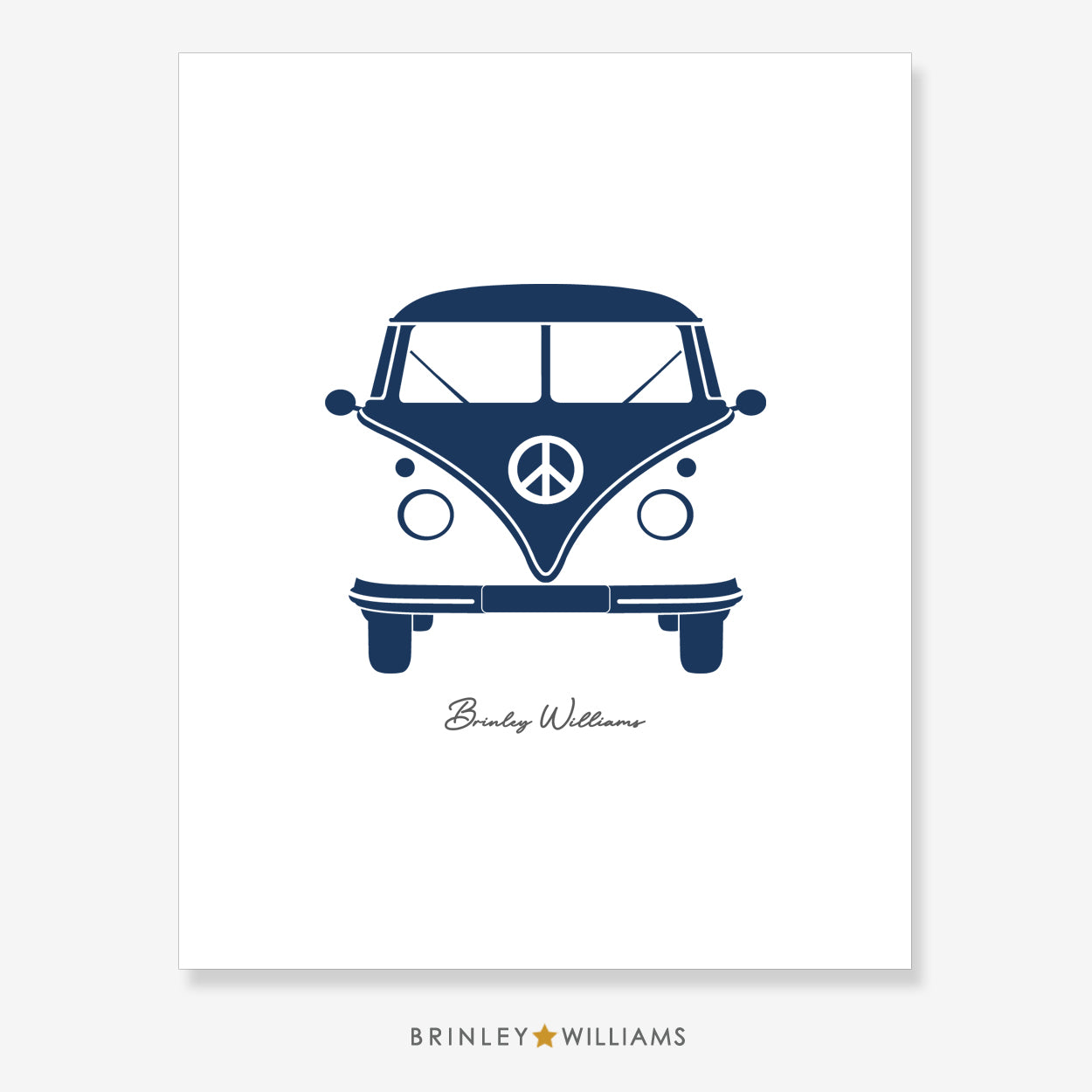 Camper Van Wall Art Poster - Navy