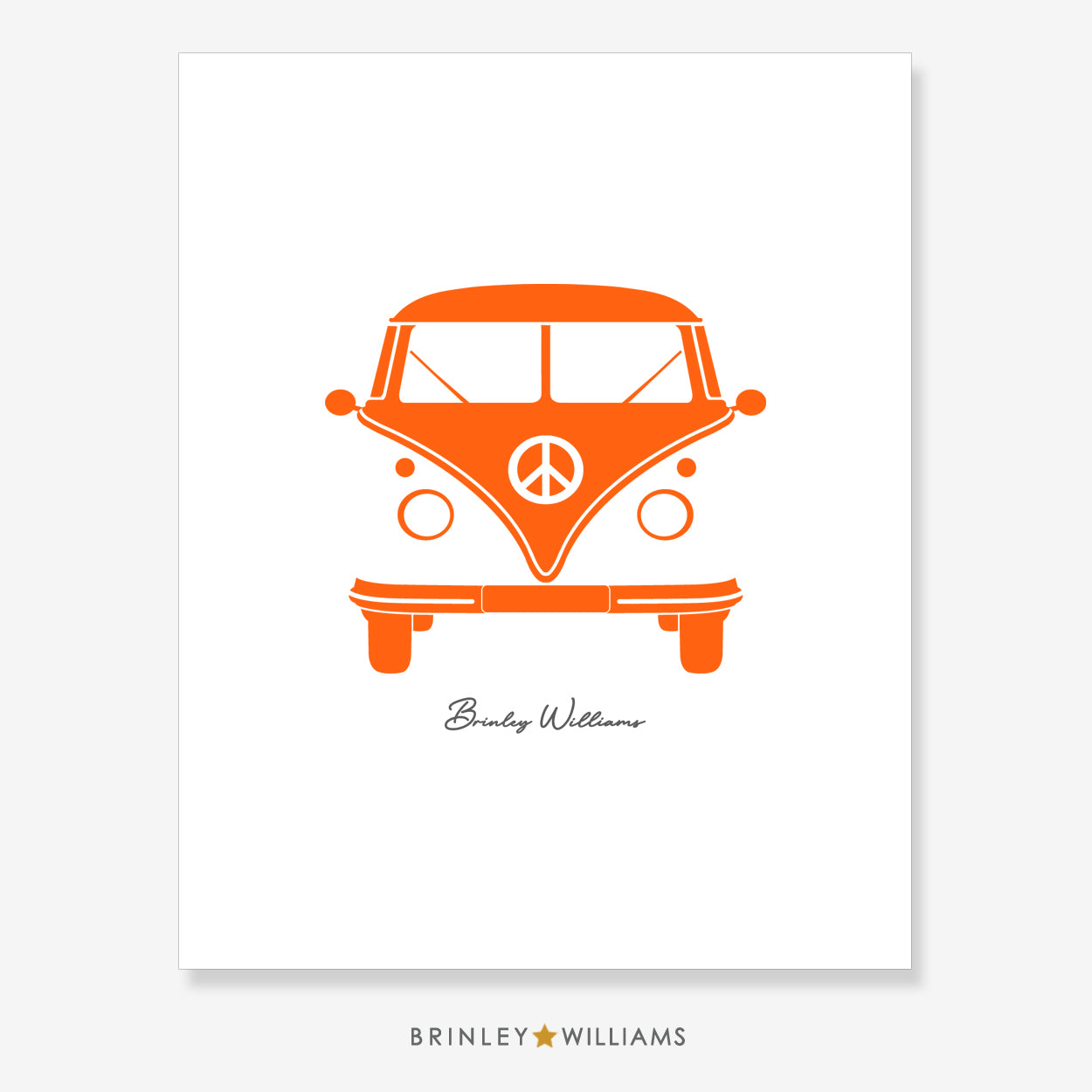 Camper Van Wall Art Poster - Orange