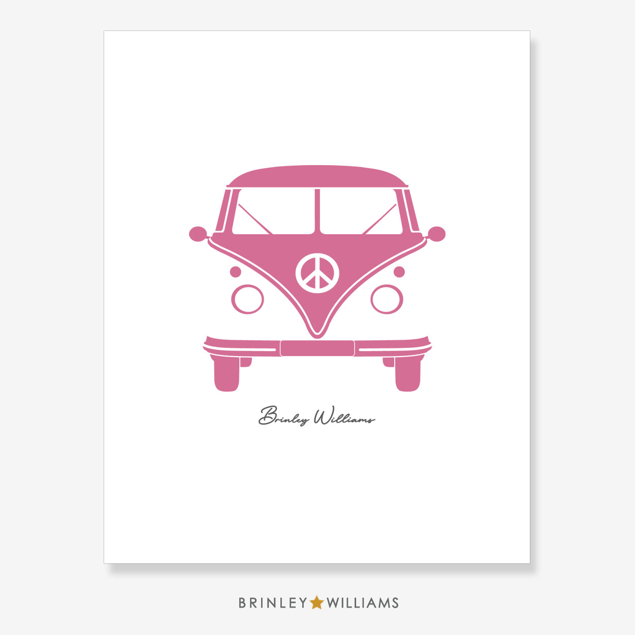 Camper Van Wall Art Poster - Pink