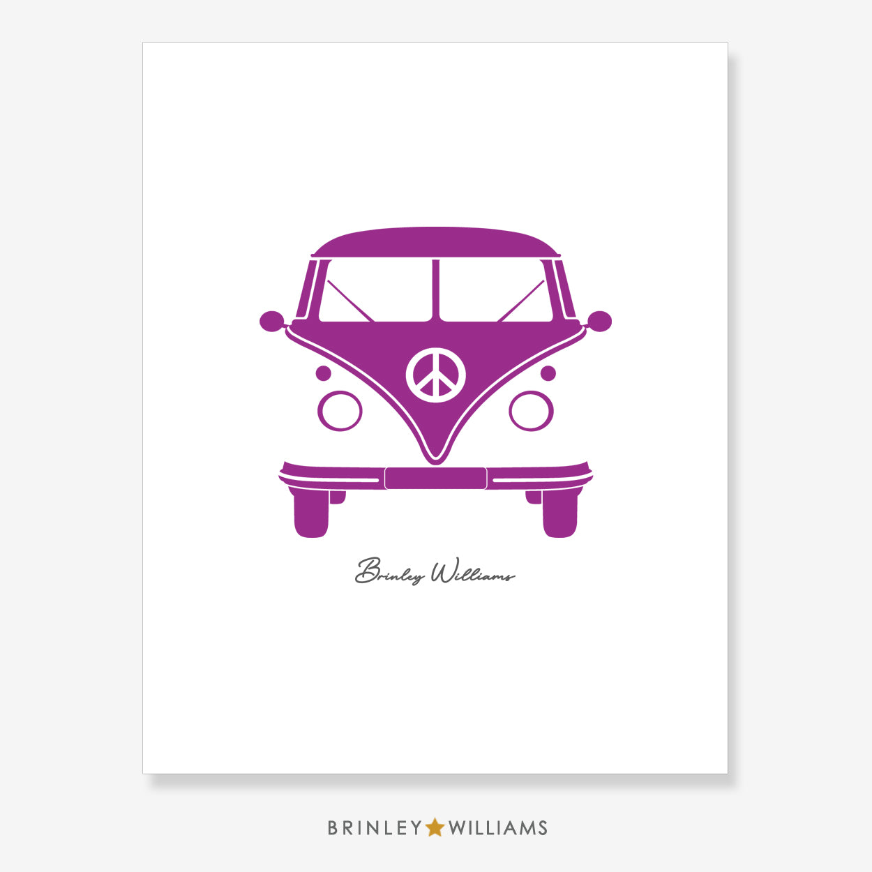 Camper Van Wall Art Poster - Purple