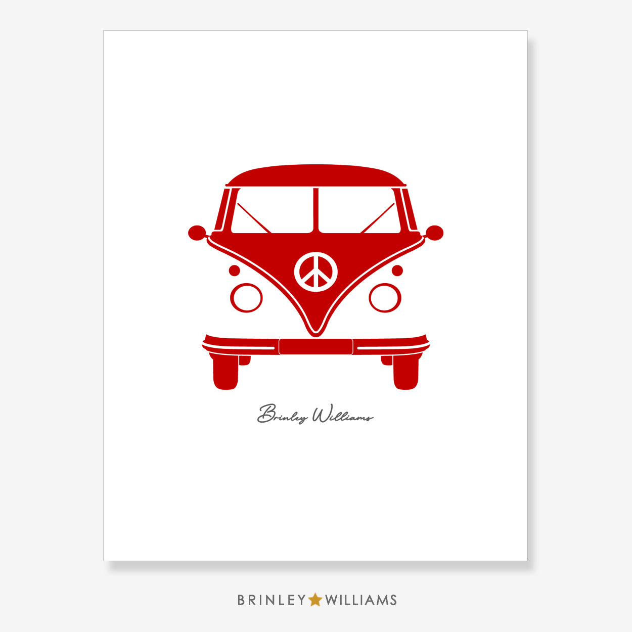 Camper Van Wall Art Poster - Red