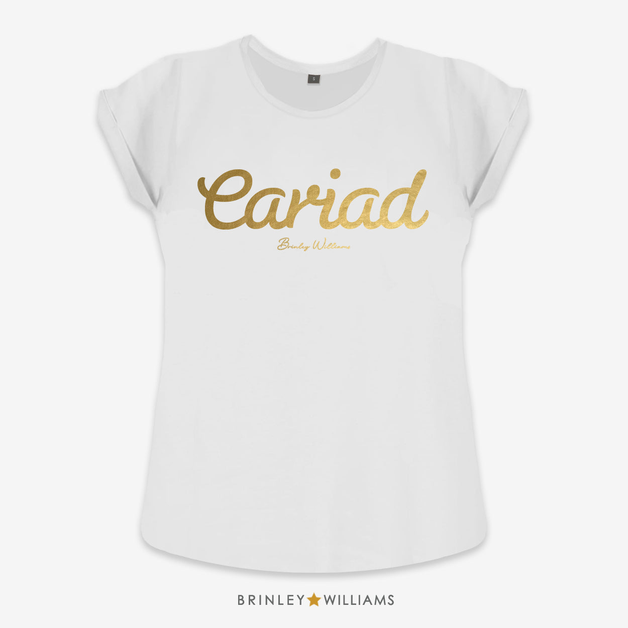 Cariad Rolled Sleeve T-shirt - White