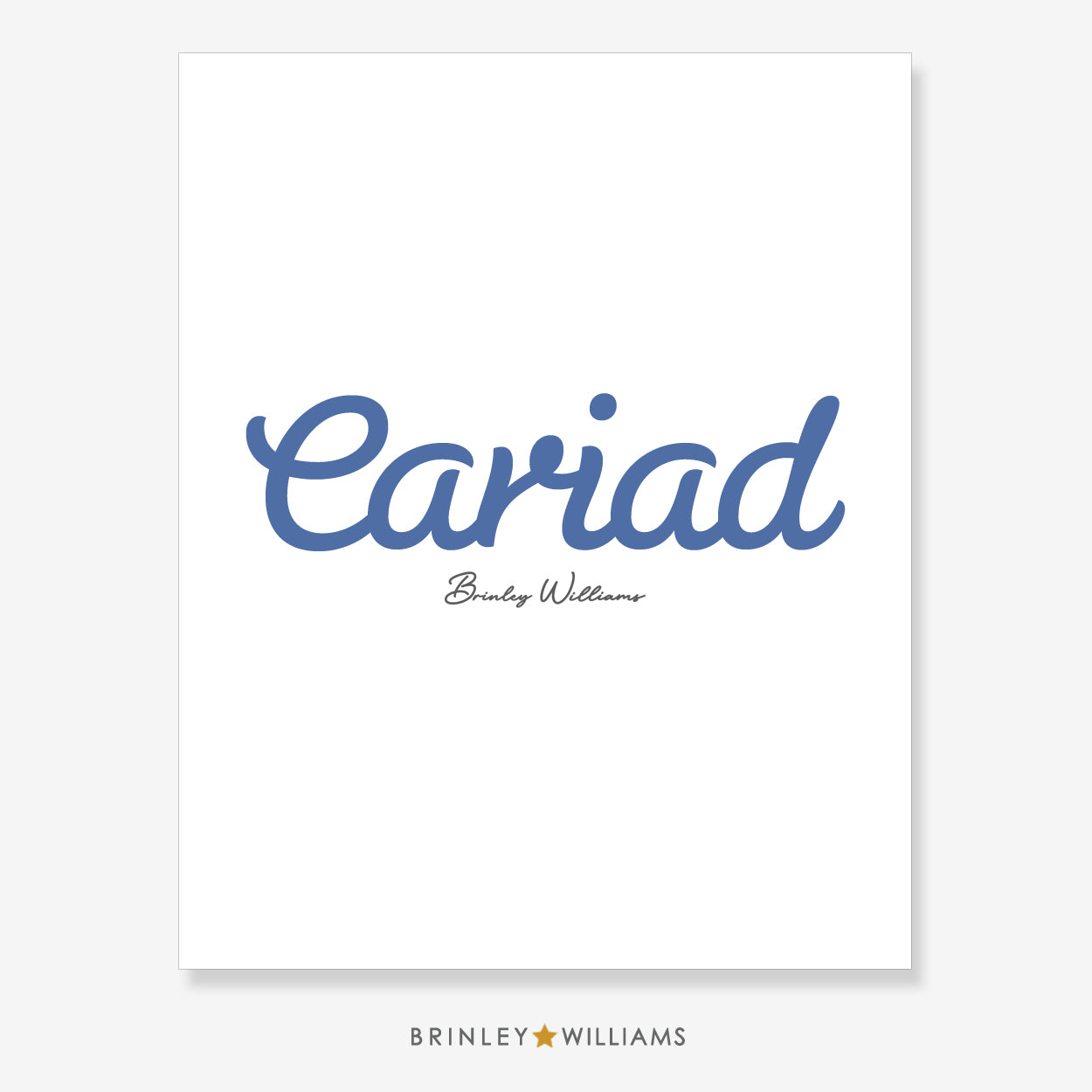 Cariad Wall Art Poster - Blue