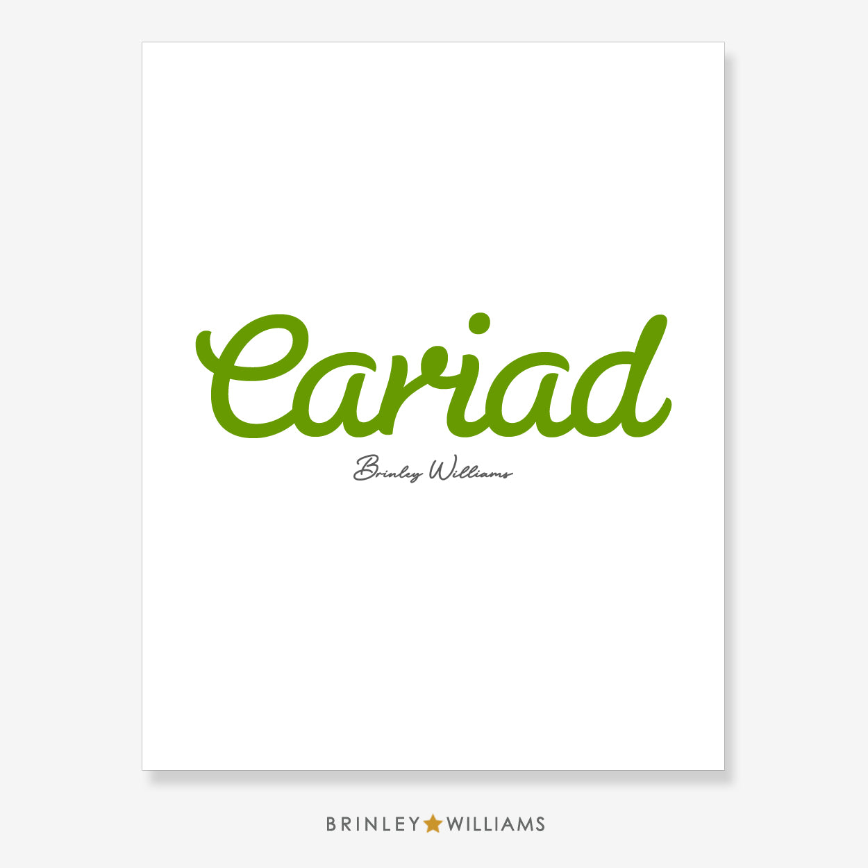 Cariad Wall Art Poster - Green