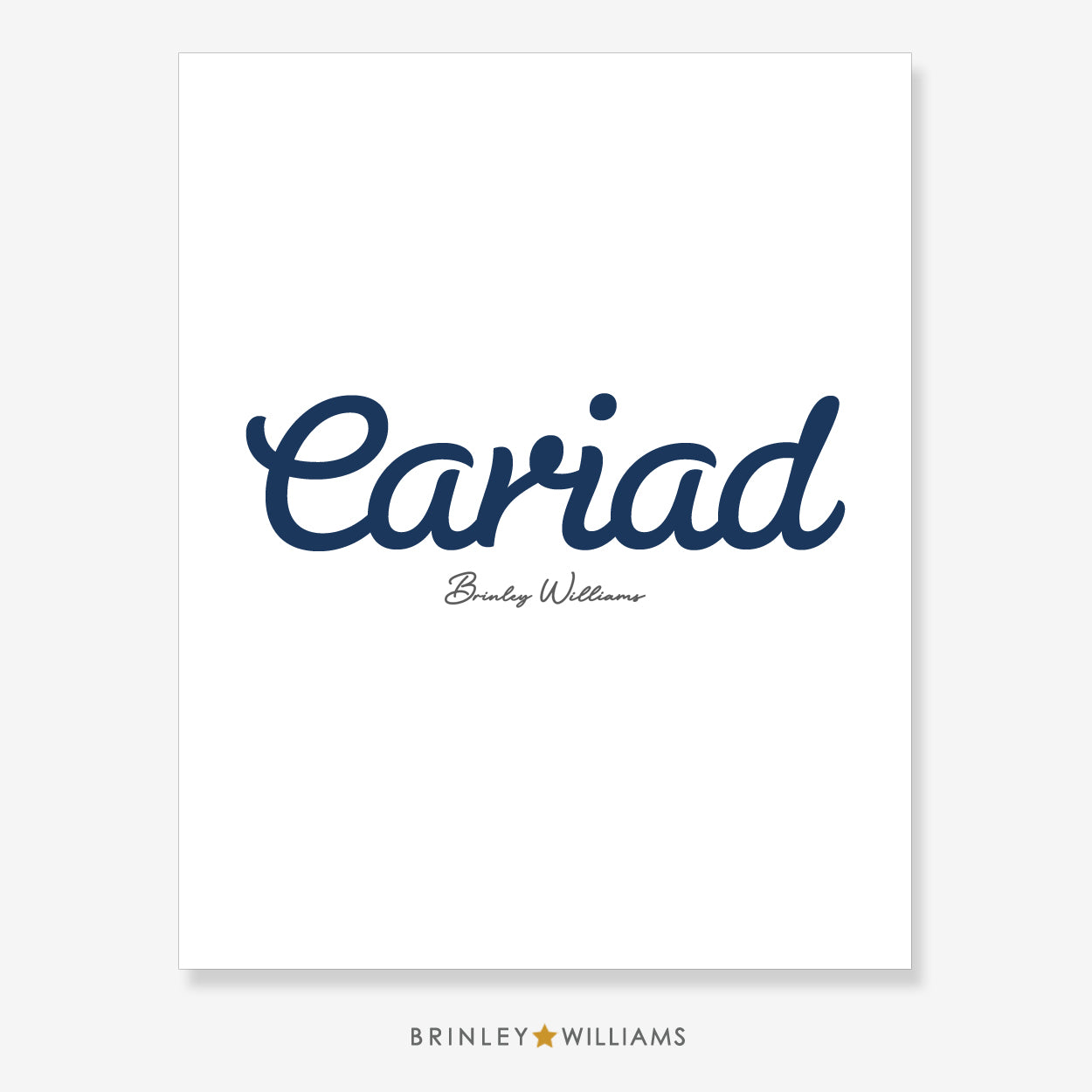 Cariad Wall Art Poster - Navy