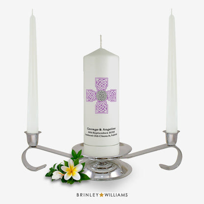 Celtic Brooch Personalised Unity Candle - Lavender