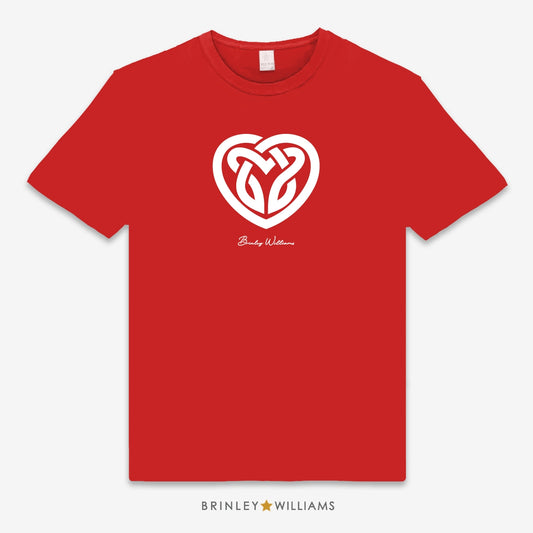 Celtic Knotwork Heart Unisex Kids T-shirt - Fire red