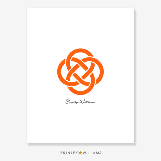 Celtic Knotwork Circle Wall Art Poster - Orange