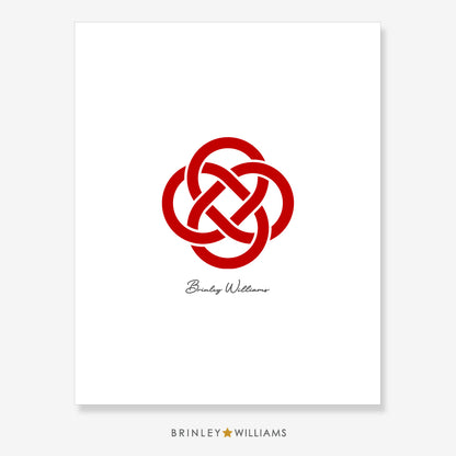 Celtic Knotwork Circle Wall Art Poster - Red