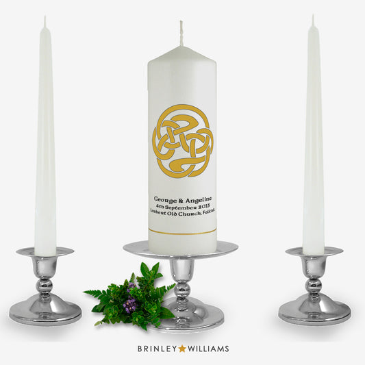 Celtic Spiral Personalised Unity Candle - Bronze