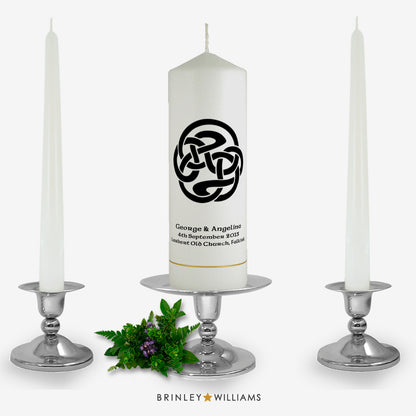 Celtic Spiral Personalised Unity Candle - Charcoal