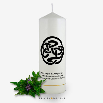Celtic Spiral Personalised Wedding Candle - Charcoal