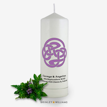 Celtic Spiral Personalised Wedding Candle - Lavender
