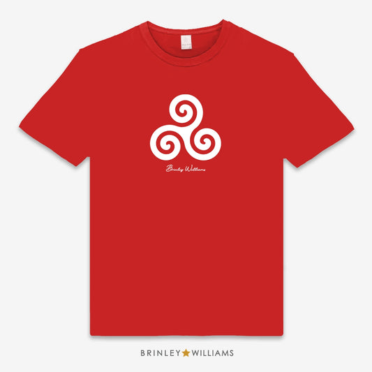 Celtic Knotwork Triskele Unisex Kids T-shirt - Fire red