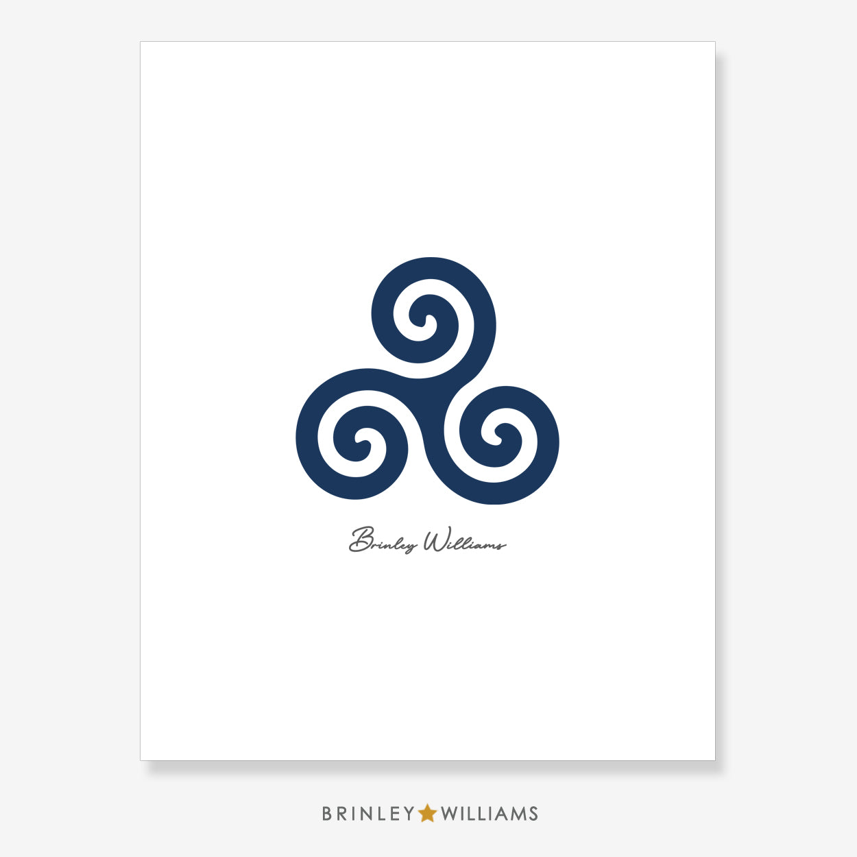 Celtic Triskele Wall Art Poster - Navy