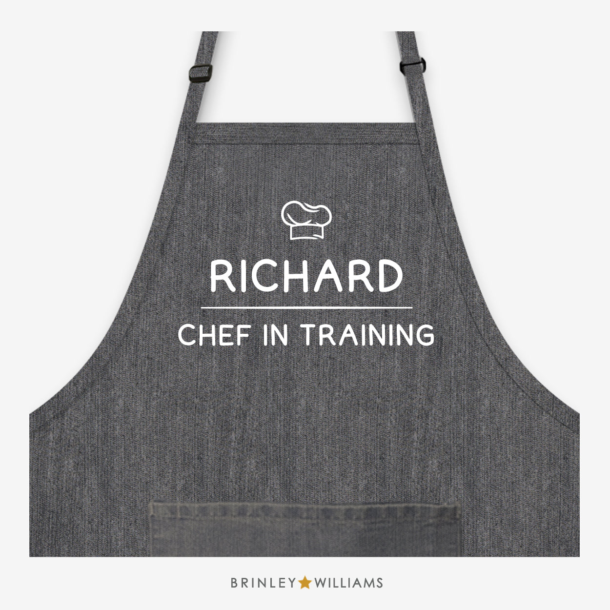 Personalised Chef in Training Denim Apron - Black