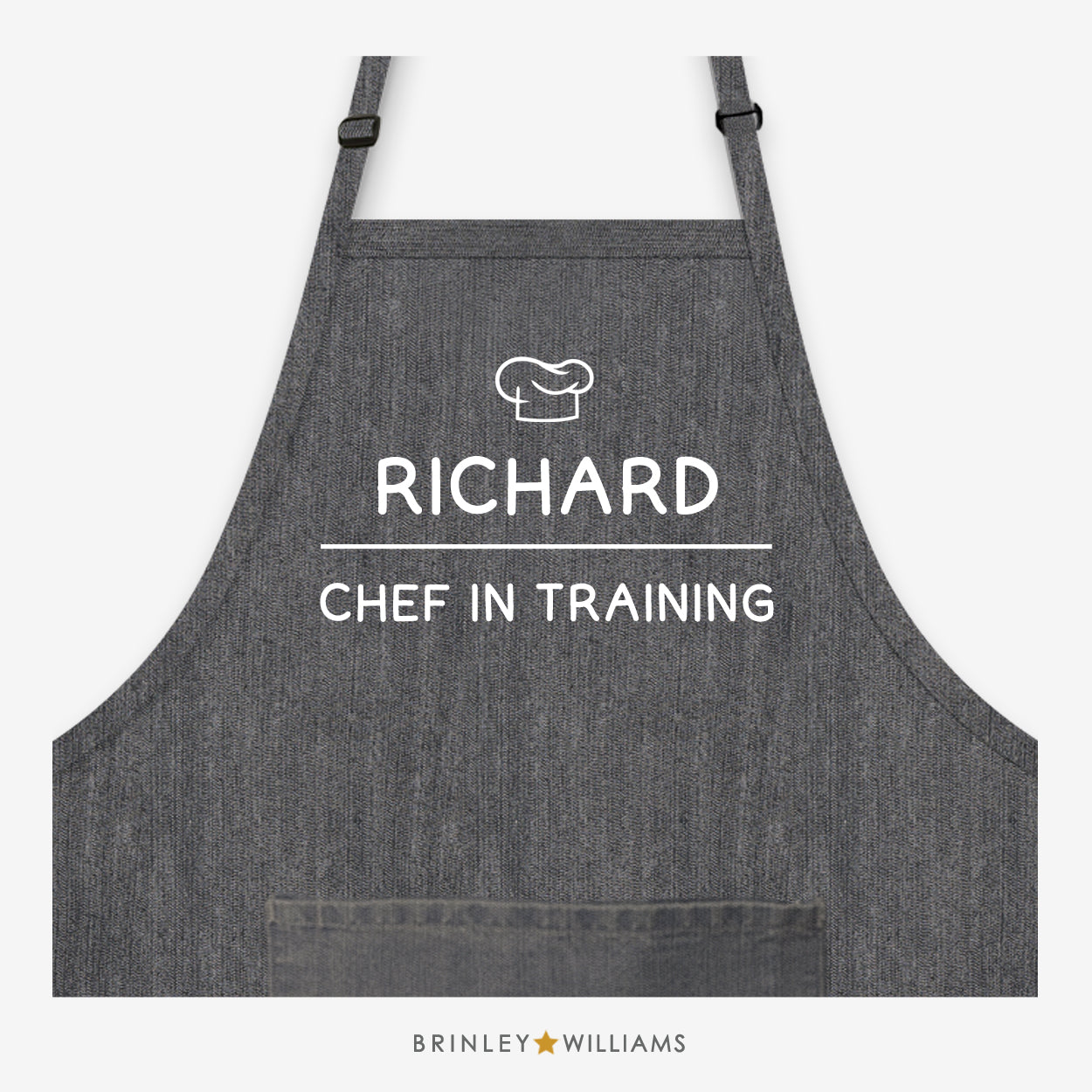 Chef in Training Personalised Black Denim Apron