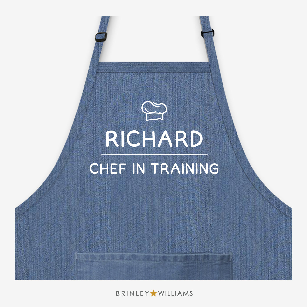 Personalised Chef in Training Denim Apron - Blue