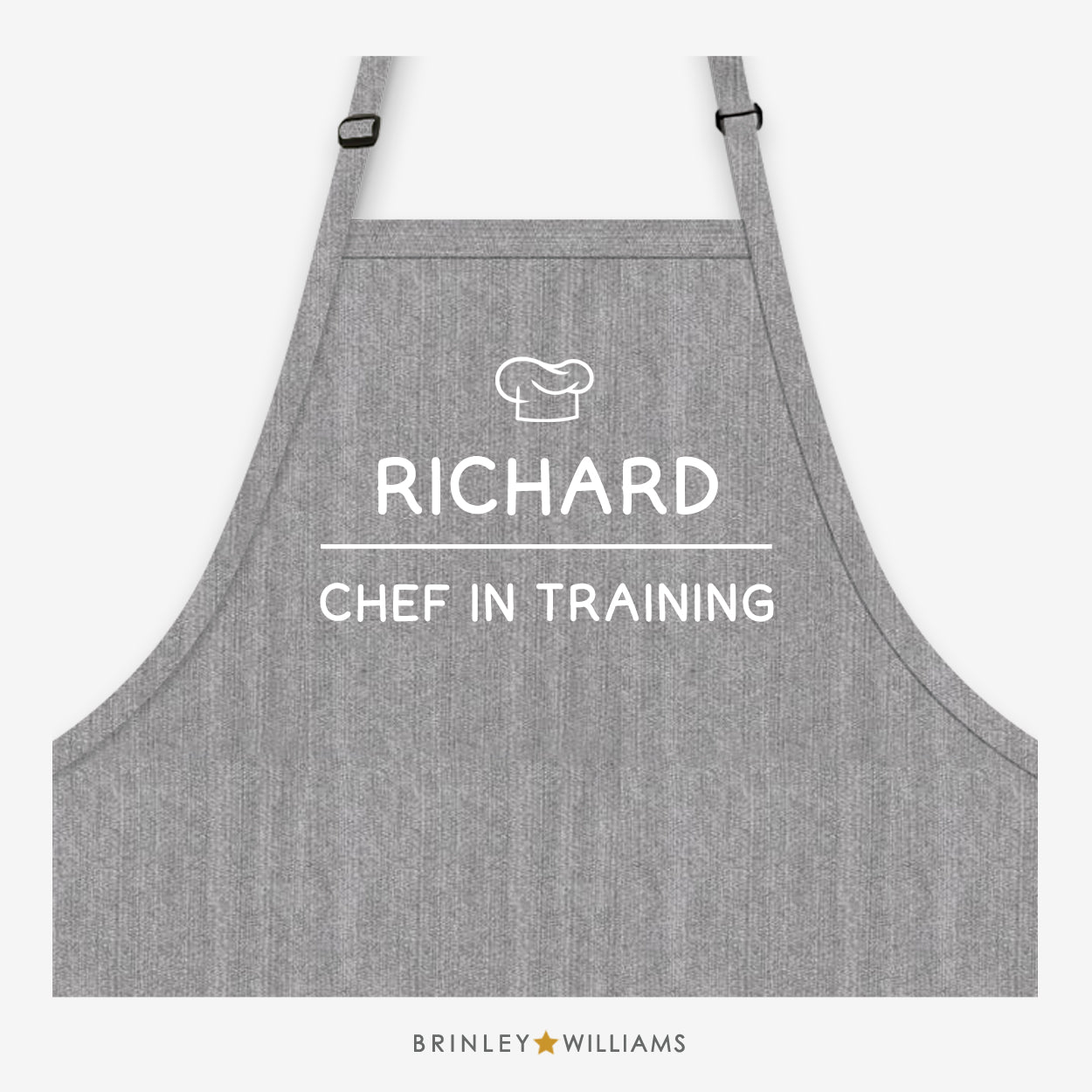 Chef in Training Personalised Grey Denim Apron