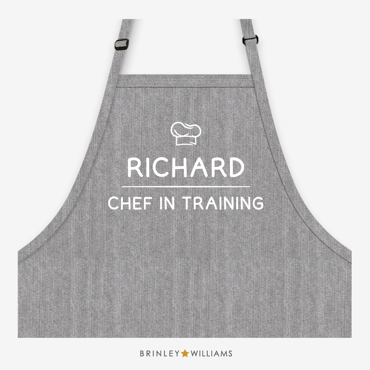 Personalised Chef in Training Denim Apron - Grey 