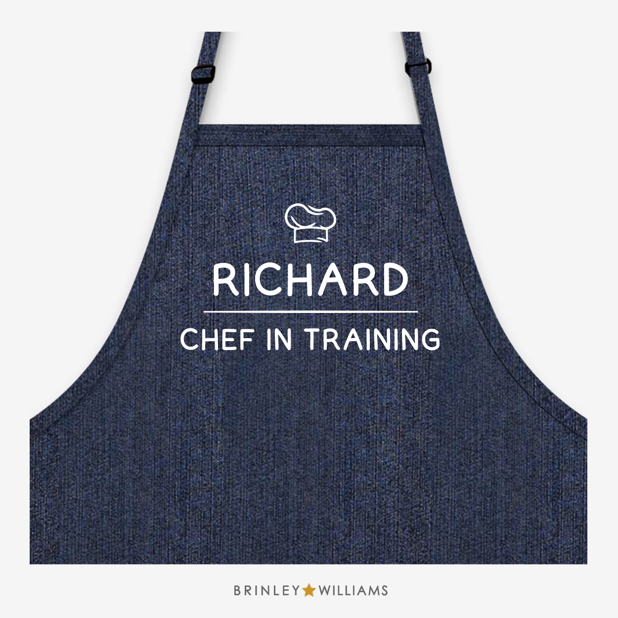 Personalised Chef in Training Denim Apron - Indigo