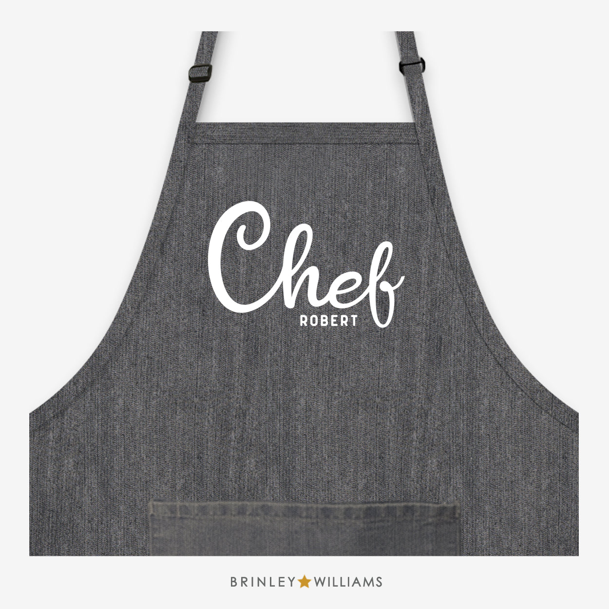 Personalised Chef Denim Apron - Black